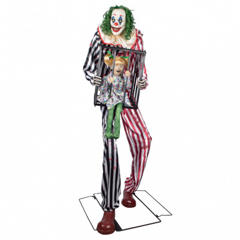 Automate clown géant avec fille en cage Halloween à Lyon - Halloween &  Mystère