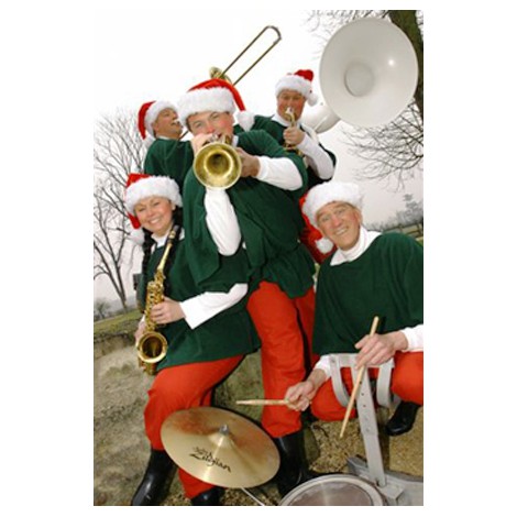 Musiciens déguisés en lutins - Orchestre thème Noël à Lyon - Jazz Swing - Musiciens aux couleurs de noël