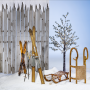 Location-luge-rétro-ancienne-luge-traditionnel-bois-marron-vintage-pour-decoration-nature-montagne-noel