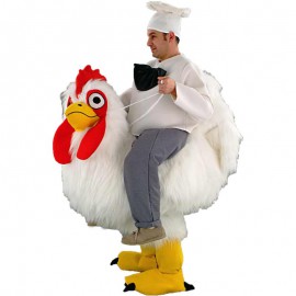 Traiteur unique à Lyon - Service et distributions de gourmandises originale sur le dos d'une poule géante