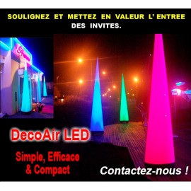 Cônes LED rempli d'air - Mobilier lumineux pour décoration de mariage