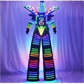 location-costume-echassiers-LED-robotimbibé-pixels-intelligents-vêtements-marcheur-echasses-lumineuses
