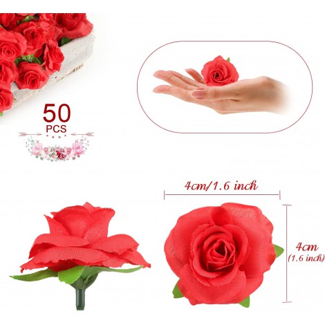 location-Fleurs-Artificielles-Deco-Tête-de-Rose-4-cm-Fausse-Fleur-Artificielles-Roses-Rouge-decoration -Fêtes-Mariage-lyon