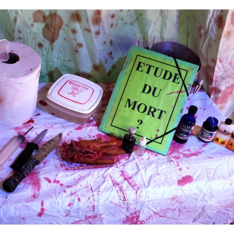 location-décor-gore-halloween-lyon-commode-d'opération sanglante