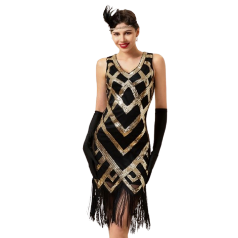 Location robe Gatsby Charleston à franges années 20