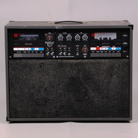 location-sono-portable-Philips-D-6650-Studio-double-tape-cassette-lyon-decoration-retro-annee-80-annee-70-annee-90-Sono-Portable