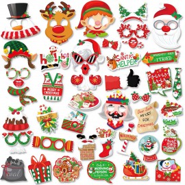 location, Pièces Accessoires Photobooth Noël - Cadre, Props, Père Noël, Renne, Bonhomme de Neige, Lunettes - Pour Décoration Lyo