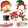 location, Pièces Accessoires Photobooth Noël - Cadre, Props, Père Noël, Renne, Bonhomme de Neige, Lunettes - Pour Décoration Lyo
