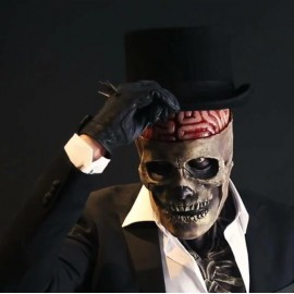 Location masque squelette avec torse, tête et cou à Lyon - Masque effrayant luxe qualité professionnel