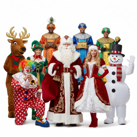 Spectacle avec Père Noël - Animation thème noël Lyon - Rois mages - Homme des neiges - Fille du Père noël - Clown