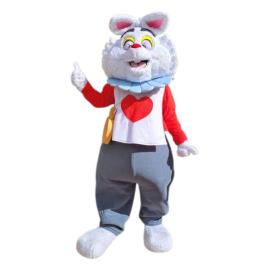Mascotte lapin blanc d'Alice au pays des Merveilles