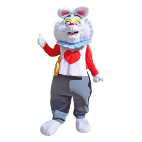 Mascotte lapin blanc d'Alice au pays des Merveilles