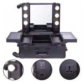 location table maquillage Lyon - Valise maquillage avec lumière - Poste maquillage - Studio maquillage - Make Up - Coiffeuse