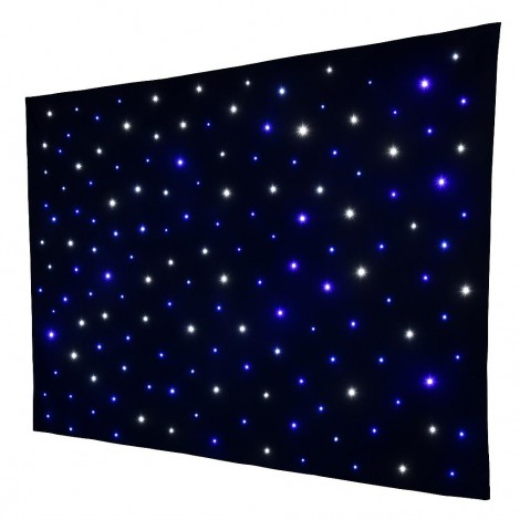 Location rideau noir Led à Lyon - Décor galaxie - Fond noir avec LED