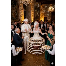 Robe à champagne - Animation robe porteuse flûte à champagne - thème XIX Siècle marquis de la renaissance - 