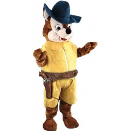 Mascotte écureuil - Location peluche géante Lyon - Costume écureuil - Western et Cow boy style