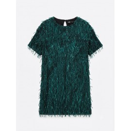 location-Robe-de-soirée-vert-sapin-brillante-paillette-courte-disco-lyon