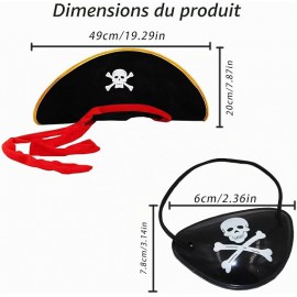 Chapeau de Pirate pour Adultes + Bandeau Œil