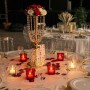 Location décoration table mariage Feuillages tropicaux, cage blanche et des beaux perroquets pour une décoration tropicale.