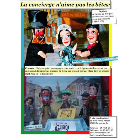 Spectacle de GUIGNOL Lyon "LA CONCIERGE N'AIME PAS LES BETES" - Marionnettes pour enfants