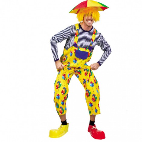location-salopette-clown-lyon-déguisement-jaune-et-ballons-mixte-homme-et-femme