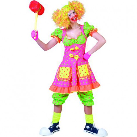 location-déguisement-clown-femme-lyon-robe-clownette-vert-rose-jaune-a-poids