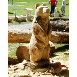 Sculpteur de bois à la tronçonneuse