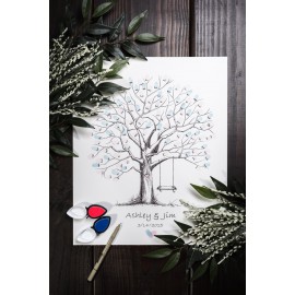 Arbre à emprunte sur Lyon - Wedding tree - Fingerprint tree ou Arbre de vie Livre d'or original pour soirée événementielle à Lyo