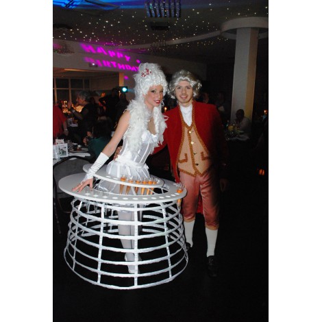 Robe à champagne - Animation robe porteuse flûte à champagne - thème XIX Siècle marquis de la renaissance - 