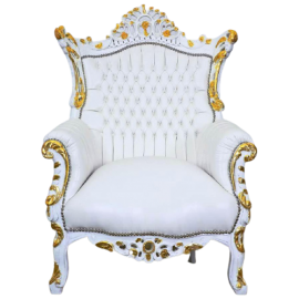 Location Trône Blanc et Or Lyon - Trône pour mariage orientale - Fauteuil et trône Égyptien 