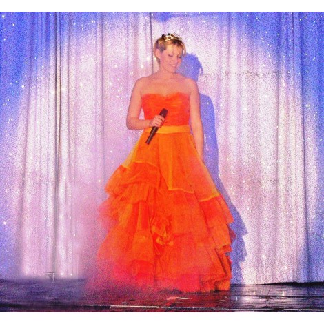 Location robe de Princesse Orange fluo unique à Lyon