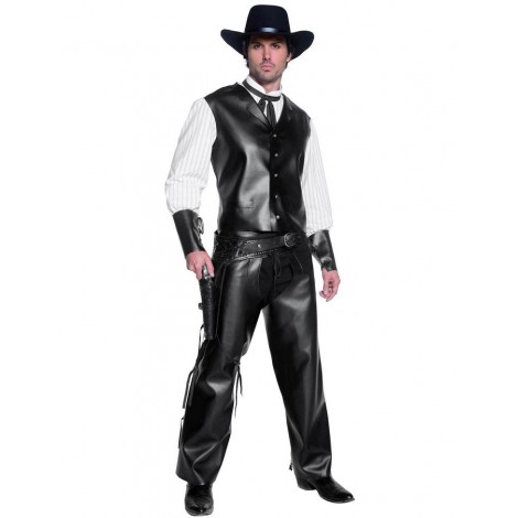 location-costume-deguisement-cow-boy-noir-imitation-cuir-far-west-western-lyon