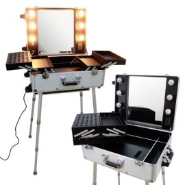 location table maquillage Lyon - Valise maquillage avec lumière - Poste maquillage - Studio maquillage - Make Up - Coiffeuse
