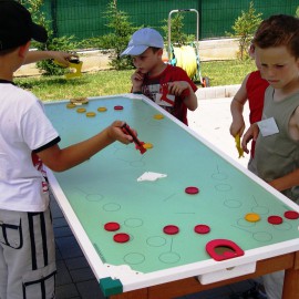 Abel Game - Air hockey en bois - Billard avec palets - Jeux de bois pour enfants