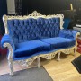 Location trône mariage Lyon canapé bleu et argent divan sofa méridienne banquette coin des mariés