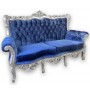 Location trône mariage Lyon canapé bleu et argent divan sofa méridienne banquette coin des mariés