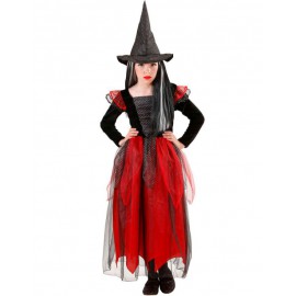 location-deguisement-enfant-lyon-sorciere-robe-rouge-et-noire-halloween-tulle-luxe