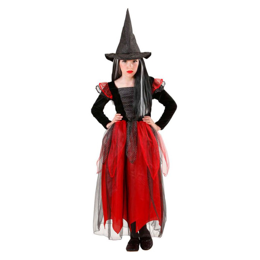 Costume enfant fille vampire robe rouge et noir - Costume enfant - Halloween
